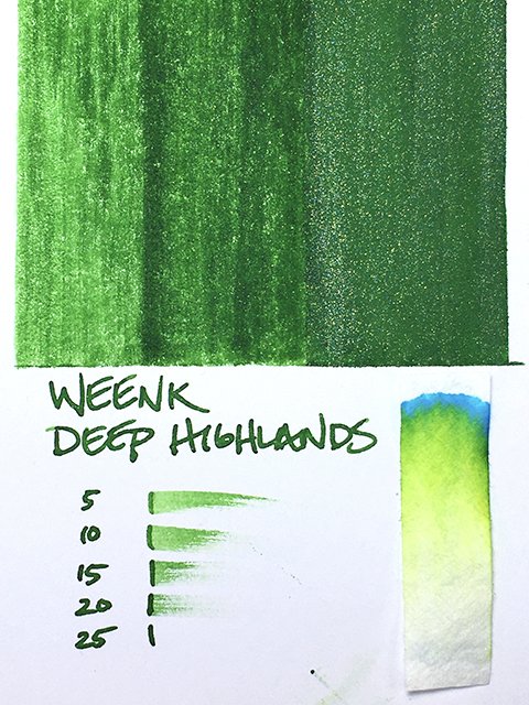 Weenk Deep Highlands fountain pen ink swatch card