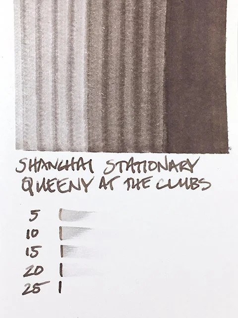 Shanghai Stationary Queeny at the Clubs fountain pen ink swatch card