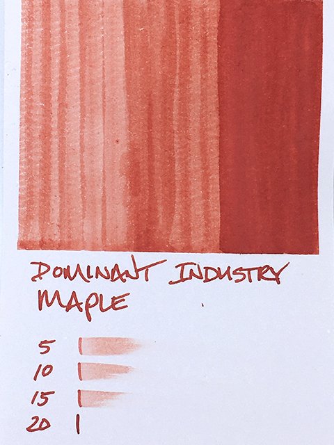 Dominant Industry Maple Ink Swatch Card