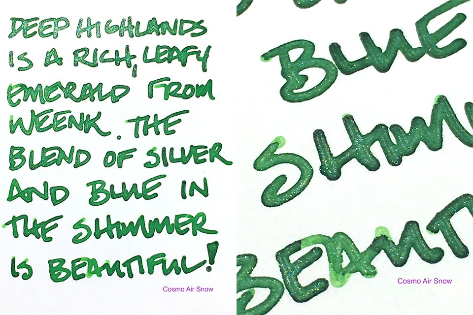 Weenk Deep Highlands fountain pen ink - Writing Sample