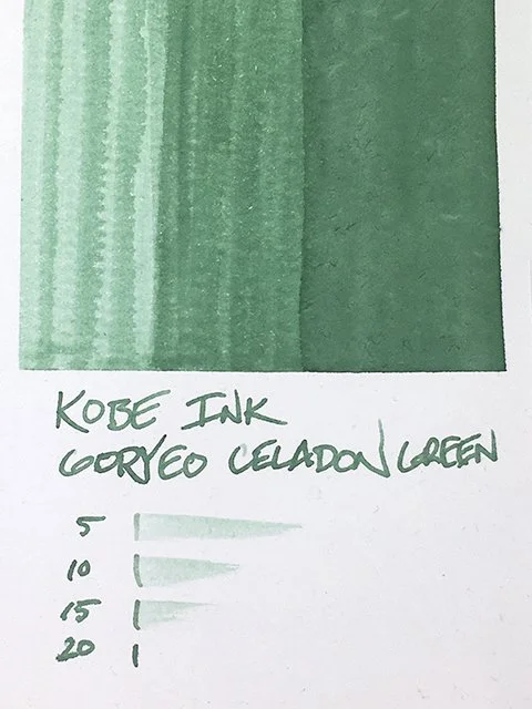 Kobe INK Goryeo Celadon fountain pen ink swatch card