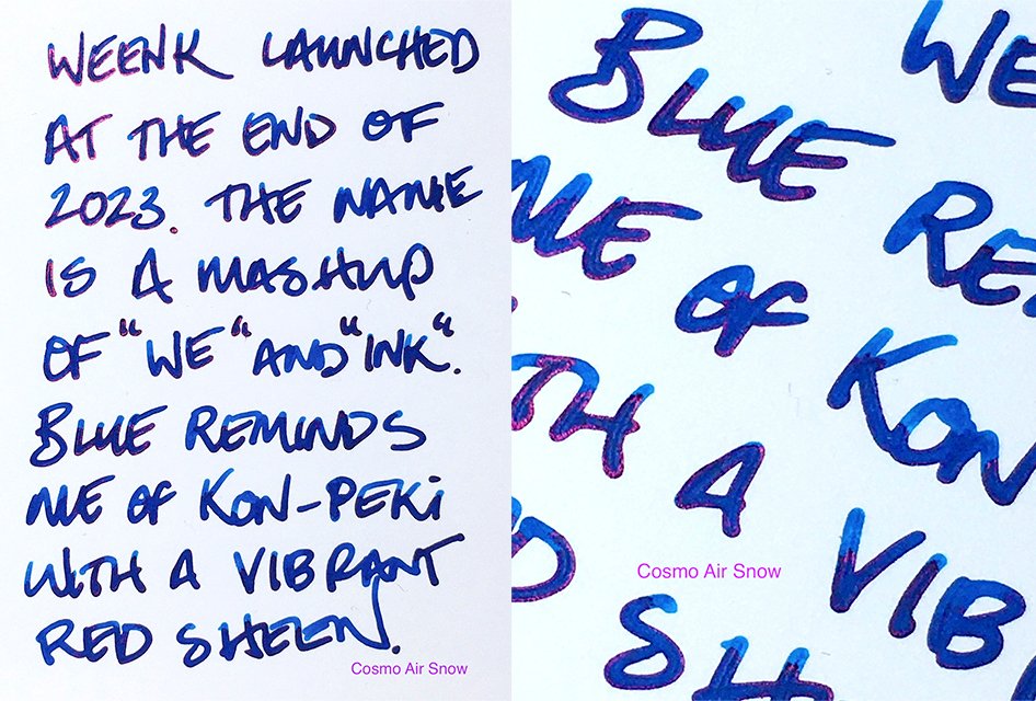 Weenk Blue fountain pen ink - Writing Sample