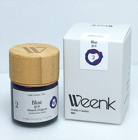 Weenk Blue fountain pen ink 15ml bottle and box