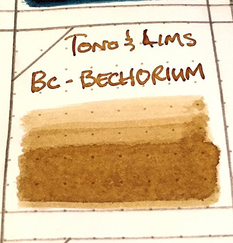 Tono & Lims BC Bechorium fountain pen ink under incandescent lighting
