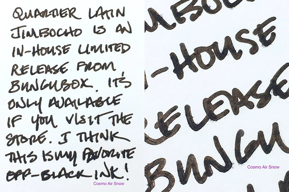 BUNGUBOX Quartier Latin Jimbocho fountain pen ink writing sample