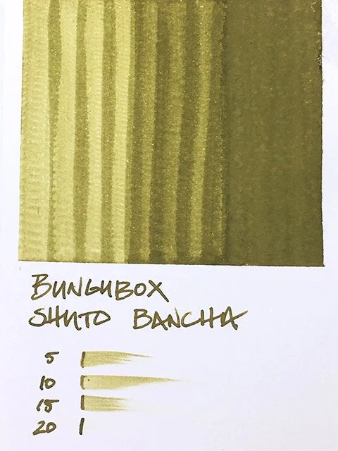 BUNGUBOX Shuto Bancha fountain pen ink swatch card