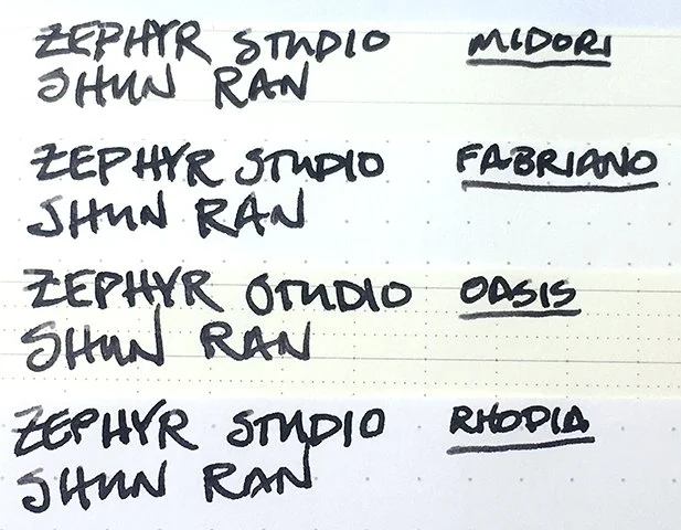 Zephyr Studio Shun Ran fountain pen ink writing samples