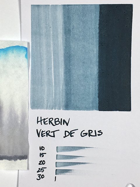 Herbin Vert de Gris Fountain Pen Ink swatch card