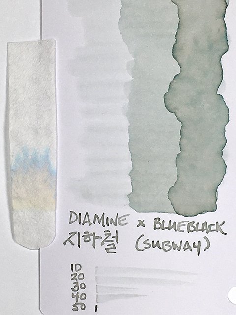 BlueBlack x Diamine Seoul City set Subway fountain pen ink swatch card