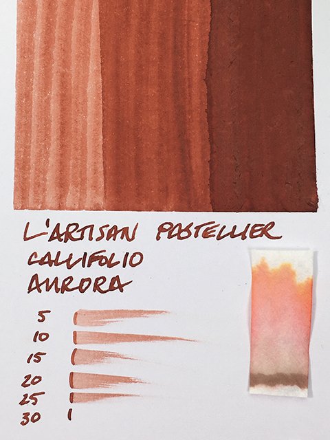 Callifolio Aurora fountain pen ink swatch card