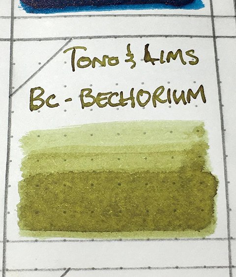Tono & Lims BC Bechorium fountain pen ink under LED lighting