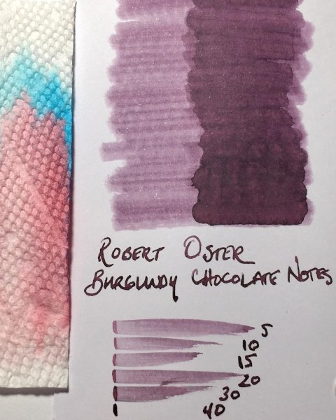 Robert Oster Burgundy Chocolate Notes fountain pen ink swatch card