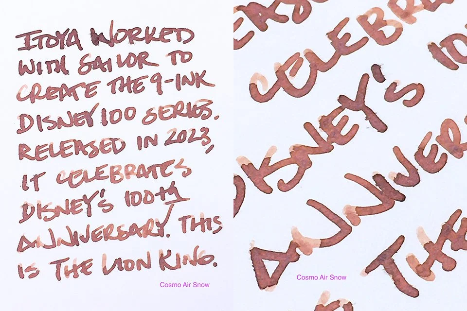 Itoya x Sailor The Lion King fountain pen ink writing sample
