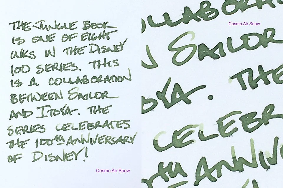 Itoya x Sailor The Jungle Book fountain pen ink writing sample