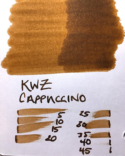 KWZ Ink Cappuccino ink swatch card