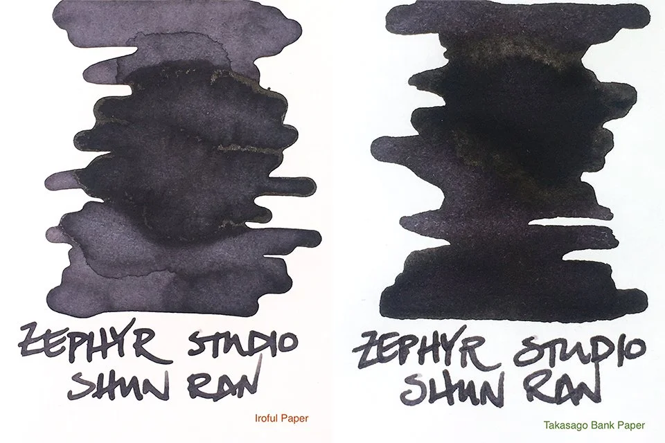 Zephyr Studio Shun Ran fountain pen ink swatches