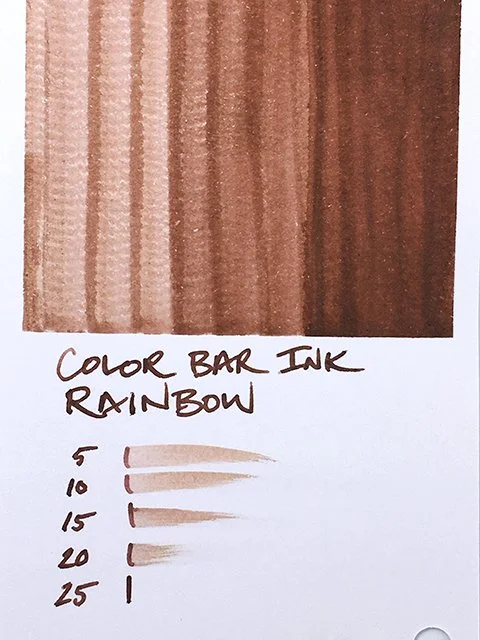 Color Bar Rainbow fountain pen ink swatch card