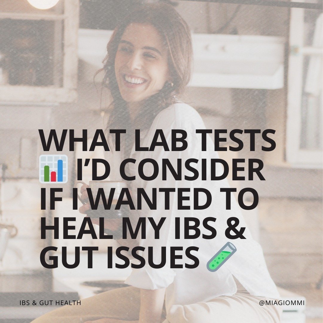 WHAT LAB TESTS I&rsquo;D CONSIDER IF I WANTED TO HEAL MY IBS &amp; GUT ISSUES 🧪 📊⁣
⁣
[SWIPE through to check out which labs I&rsquo;d inquire into if you struggle with digestive issues!]⁣
⁣
In my practice &mdash; because of the type of client base 