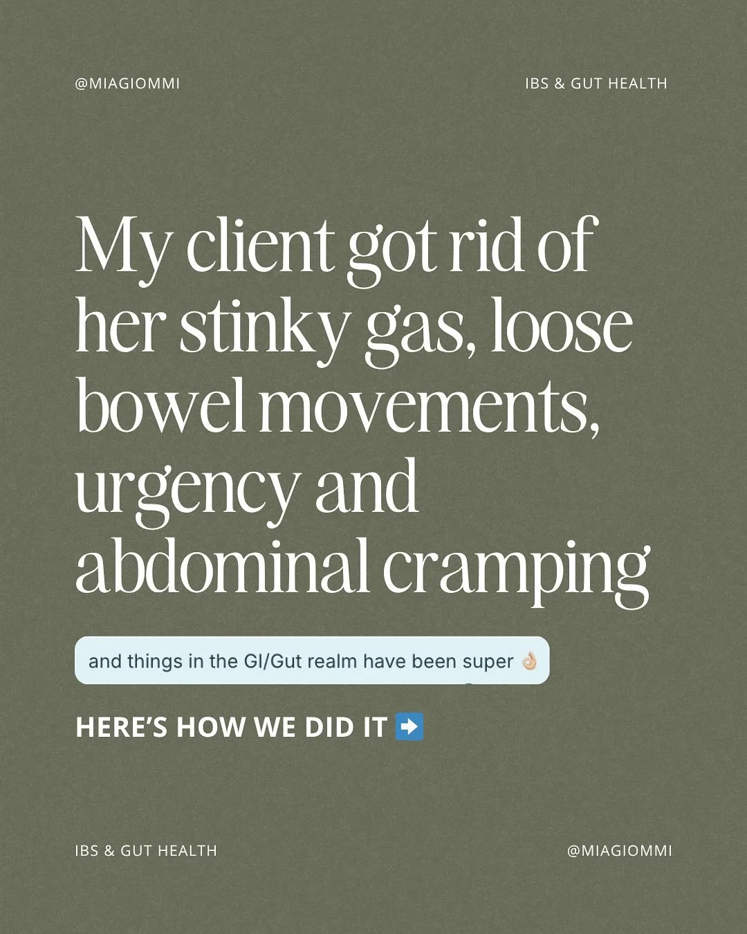 Urgency, cramping, loose stools, stinky gas? WE DON&rsquo;T KNOW HER!!!

Here&rsquo;s how my client and I got to the bottom of her symptoms, and some of the things I&rsquo;d recommend you look into if you&rsquo;re dealing with the same symptom cluste