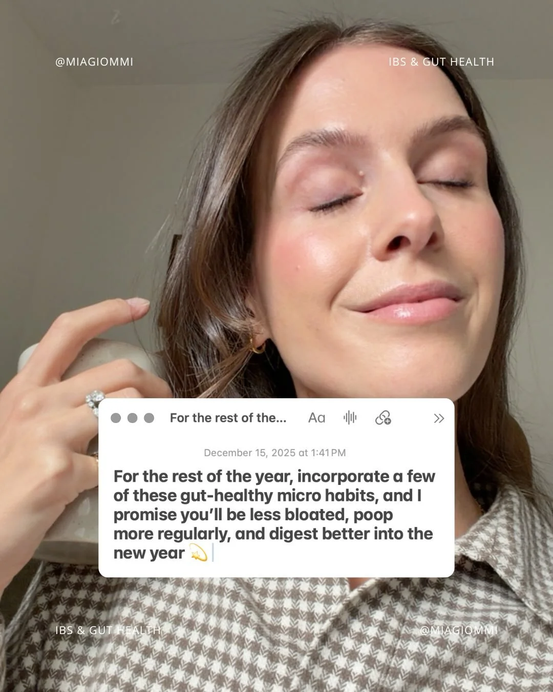 Simple strategies for less bloat, normal bowel movements and easier digestion over the holidays

[SAVE THIS ONE TO REFER BACK TO OVER THE HOLIDAYS] 💫

Also don&rsquo;t overwhelm yourself with ALL of these, or a bunch of &ldquo;to dos&rdquo;

But pic