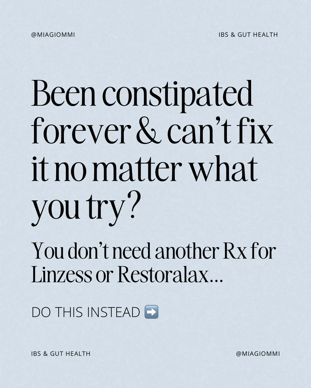 SWIPE through to learn what&rsquo;ll ACTUALLY help you have effortless, daily poops 🫶

And if you want to check out my free mini-training on how to get to the bottom of your chronic constipation for good

Comment &ldquo;VIDEO&rdquo; below and I&rsqu