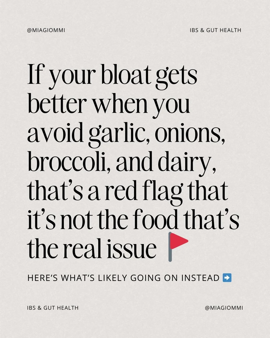 Your guts just telling ya&rsquo; something deeper is going on!!!

🚩🚩🚩

Comment &ldquo;BLOAT&rdquo; to grab my free BYE bloat guide 

It&rsquo;ll help you dive deeper into what&rsquo;s at the root of your gut probs besides just the foods (which lik
