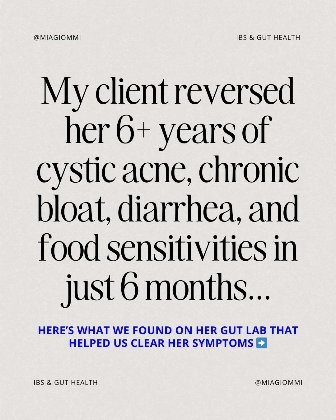 The right lab testing 🤝 faster relief from your chronic gut issues

[Comment &ldquo;WORKUP&rdquo; for my brand new (free!) gut lab guide!!]

If you&rsquo;re like this client and your gut issues have been ruining your life for YEARS 🙃

And you&rsquo