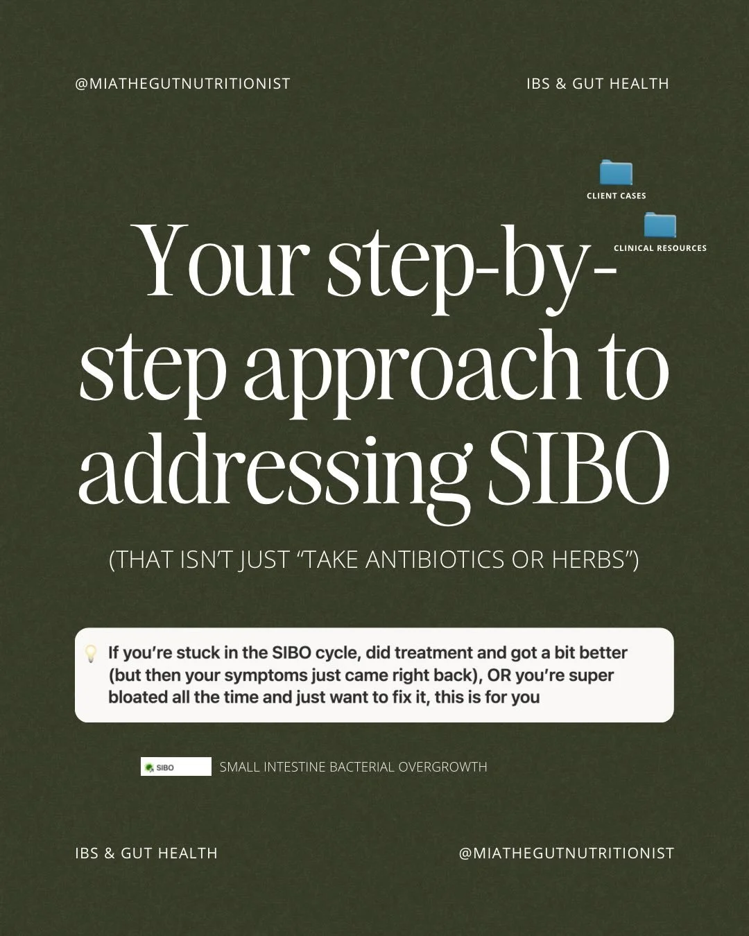 If you&rsquo;ve had SIBO, you&rsquo;ve treated it, and it&rsquo;s just come right back (OR if you suspect you have SIBO, and struggle with bloat that gets worse through the day, tons of gas, constipation and/or diarrhea)

Comment &ldquo;SIBO&rdquo; t