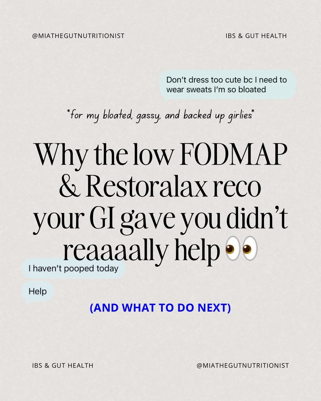 &ldquo;THERE ISN&rsquo;T ANYTHING WE CAN DO FOR YOUR IBS&rdquo; isn&rsquo;t true, BTW 🥲

If you&rsquo;re looking for a next step, comment &ldquo;ROOT CAUSE&rdquo; to grab my free IBS Healing Guide &amp; Mini Protocol

Comment &ldquo;WORKUP&rdquo; to