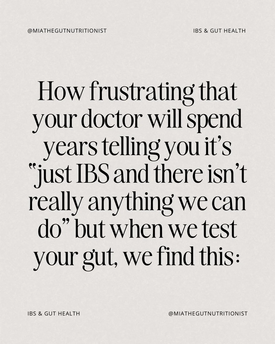 The one where we actually investigate the real reasons behind your gut issues and get to the bottom of them 🥺

Comment &ldquo;WORKUP&rdquo; below to grab my free gut lab guide, and learn about the exact labs I recommend to my gut health client so we