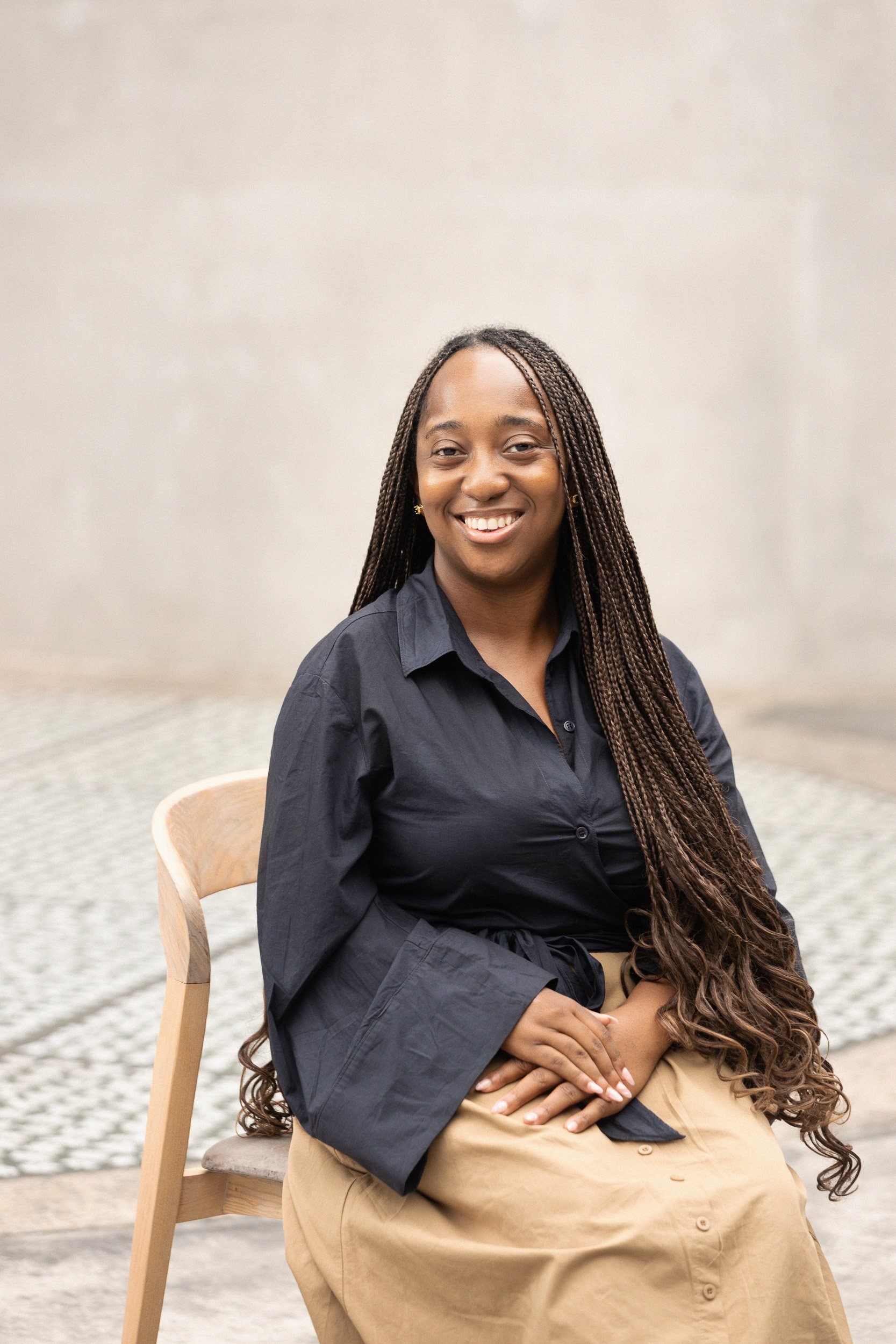 Rita Mawuena Benissan , Professional Artist Portrait, Headshot for Zeitz MOCAA, Cape Town, South Africa, Mixed Light, Studio Quality Lighting Outdoors Shoot