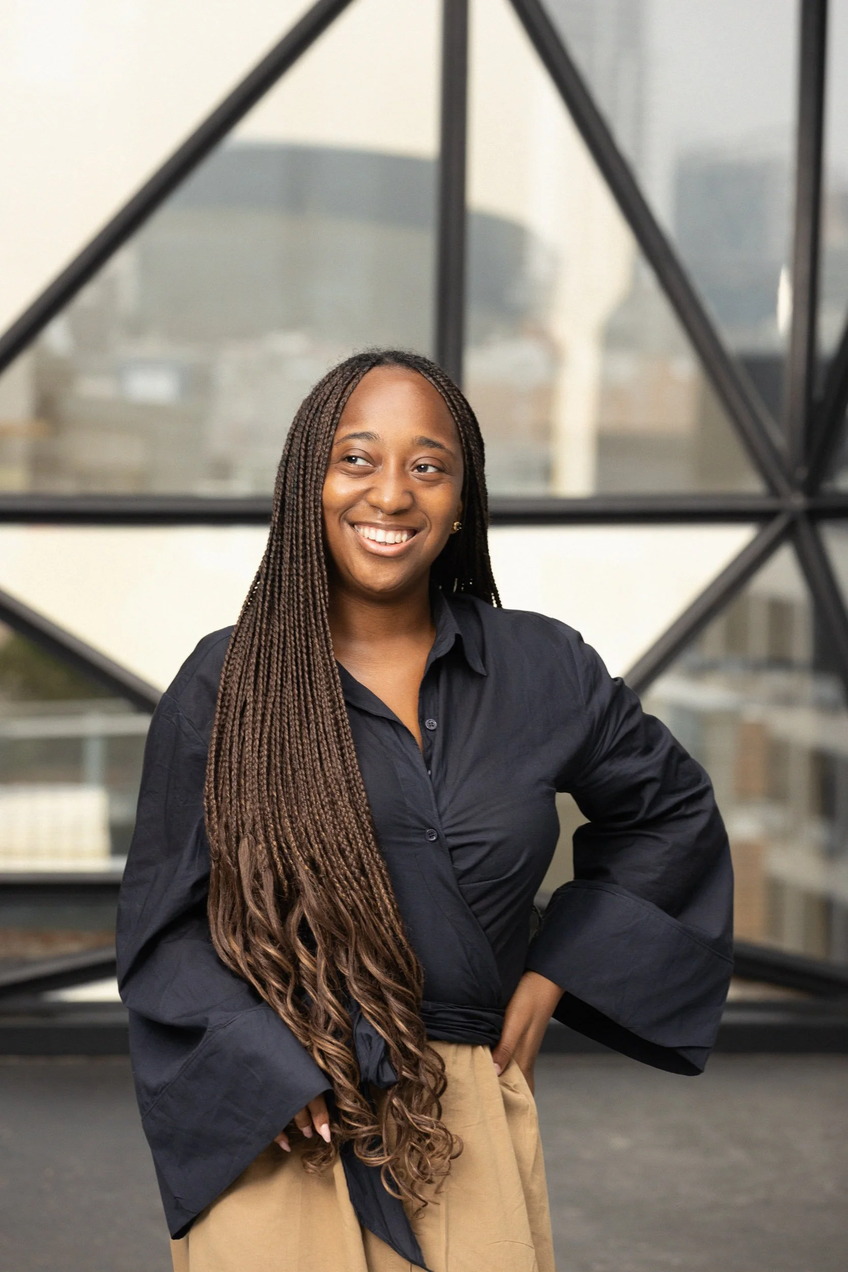 Rita Mawuena Benissan , Professional Artist Portrait, Headshot for Zeitz MOCAA, Cape Town, South Africa, Mixed Light, Studio Quality Lighting Outdoors Shoot