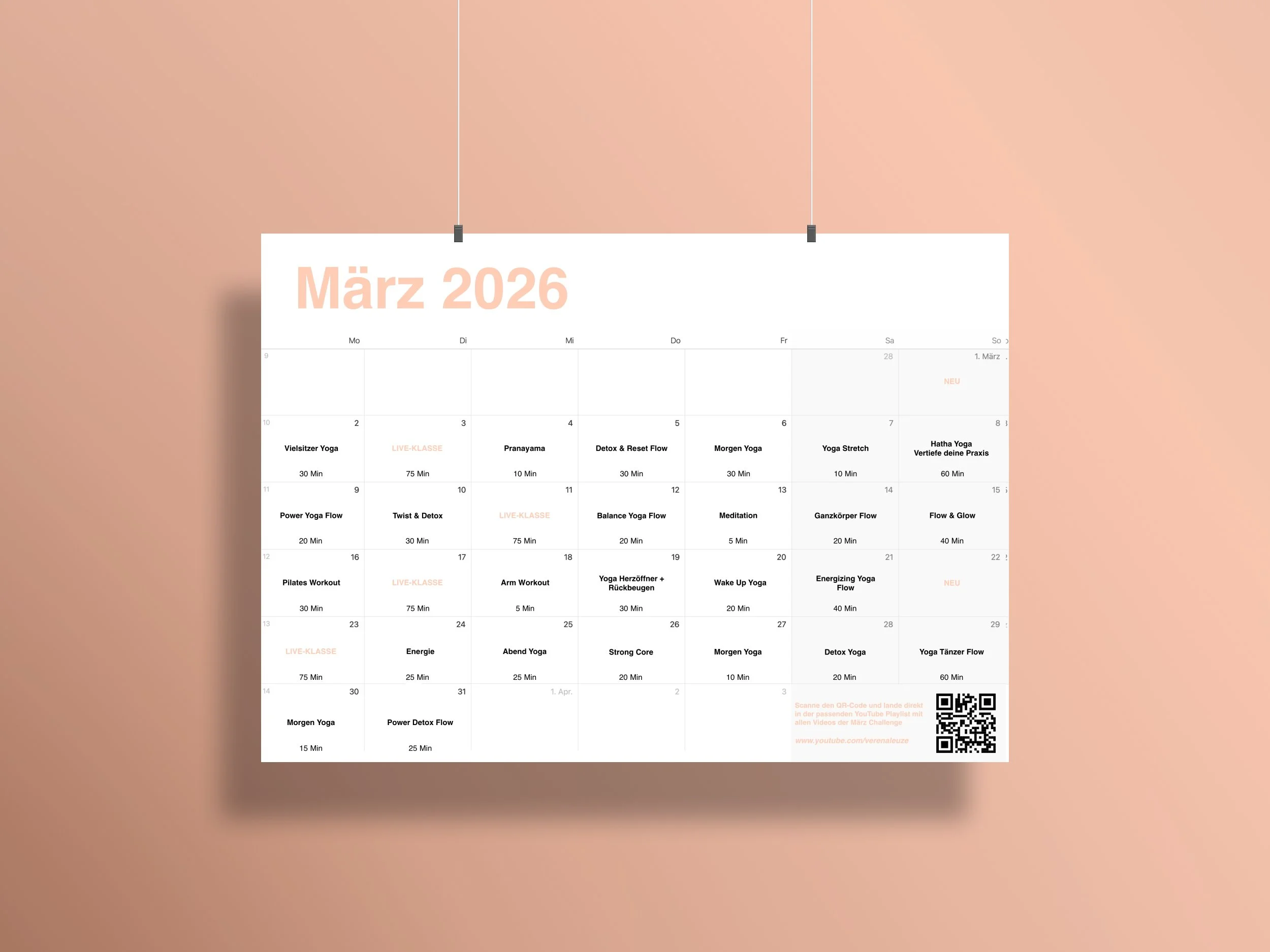 Yogaplan März 2026: Deine kostenlose Yoga Challenge (PDF) für mehr Routine
