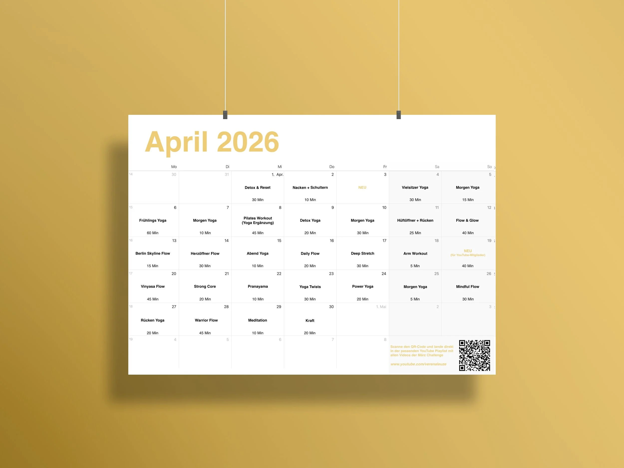 Yogaplan April 2026: Deine kostenlose Yoga Challenge (PDF) für mehr Routine