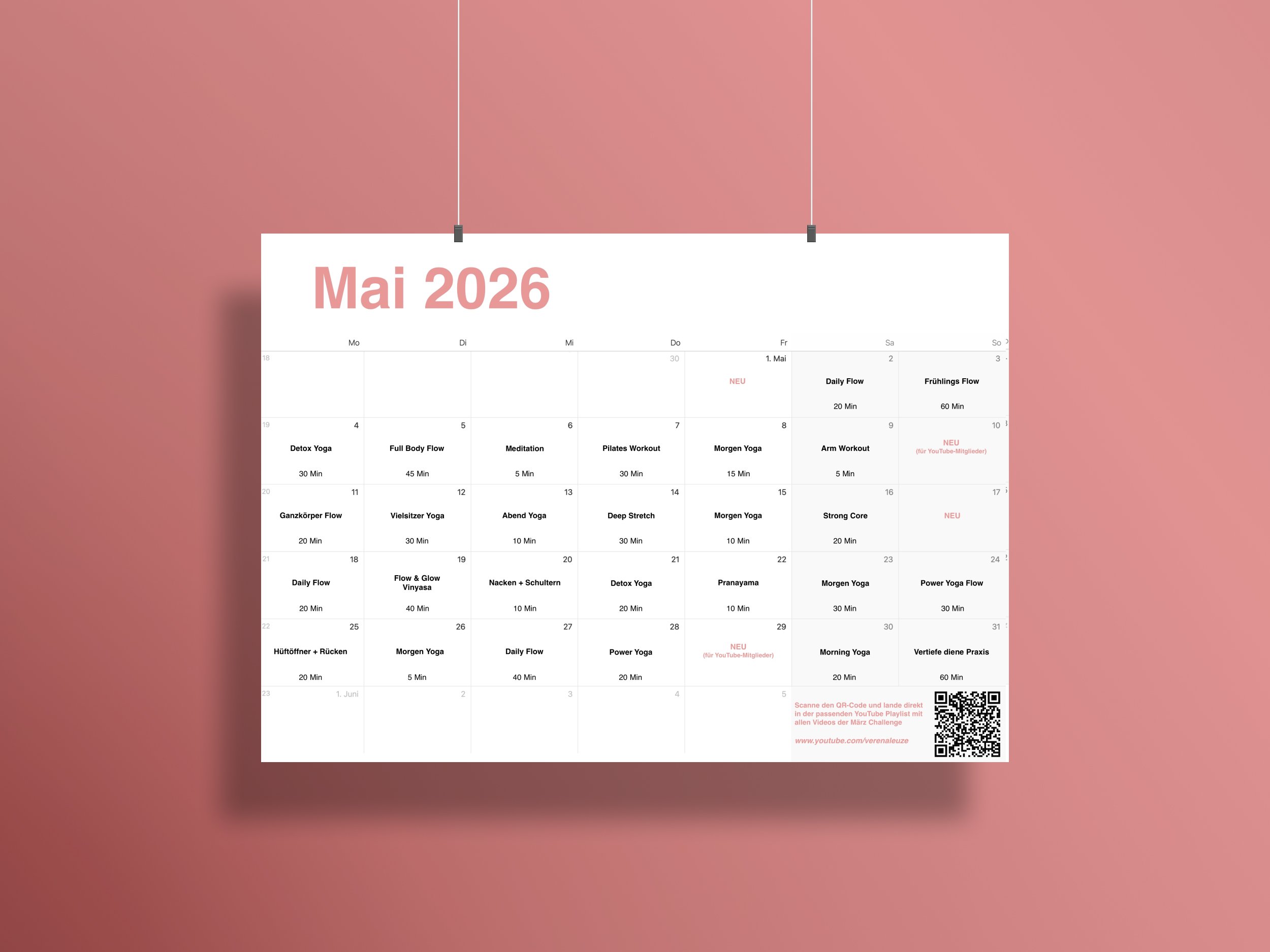 Yogaplan Mai 2026: Deine kostenlose Yoga Challenge (PDF) für mehr Routine