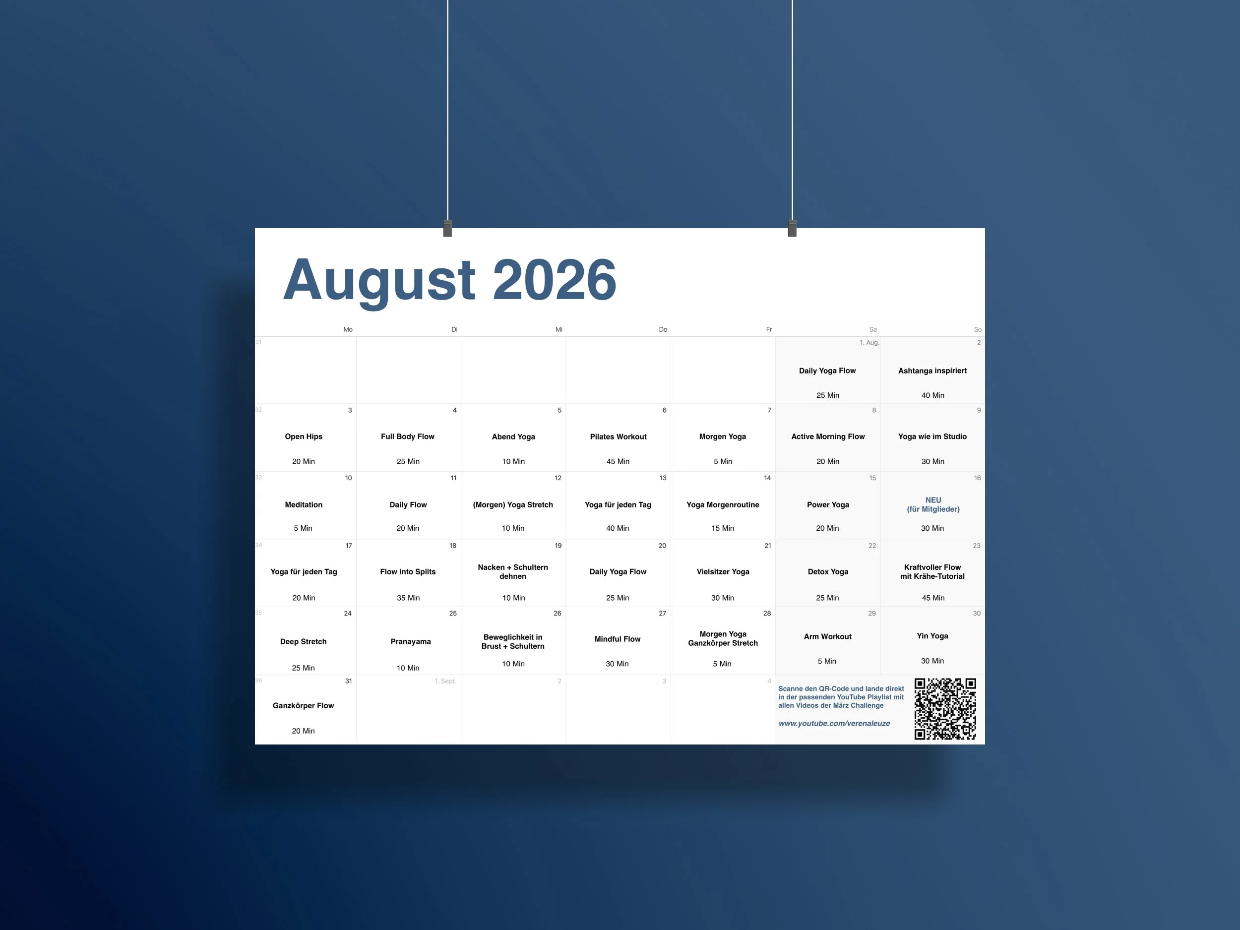 Yogaplan August 2026: Deine kostenlose Yoga Challenge (PDF) für mehr Routine 