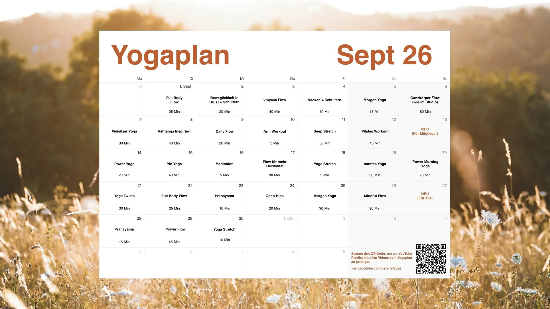 Yogaplan September 2026: Deine kostenlose 30 Tage Yoga-Challenge (PDF) für mehr Routine