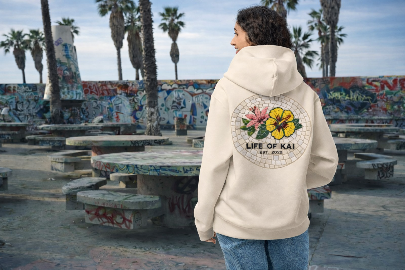 Oversized Heavyweight Mosaic Hoodie