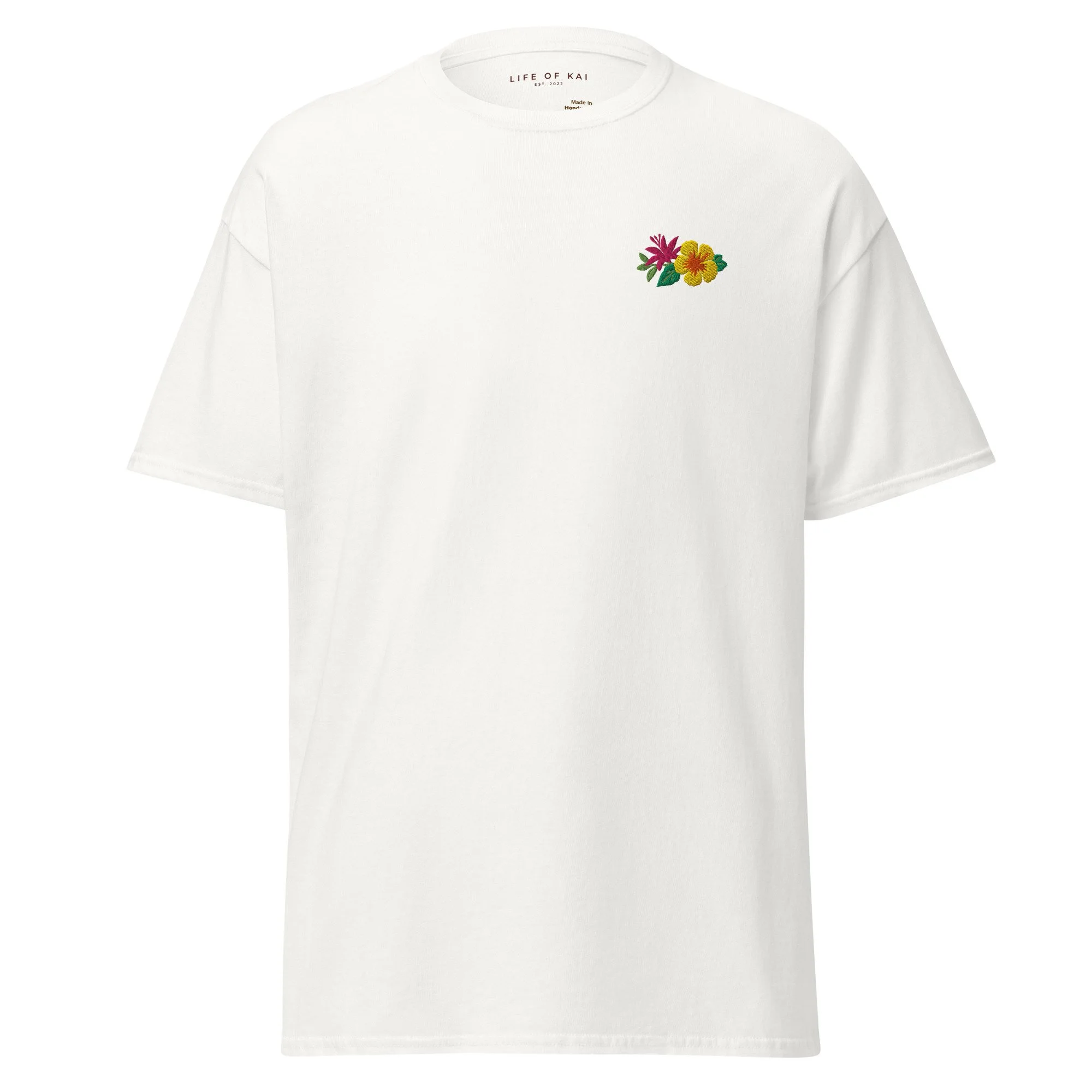 Short Sleeve Embroidered Floral Logo Tee