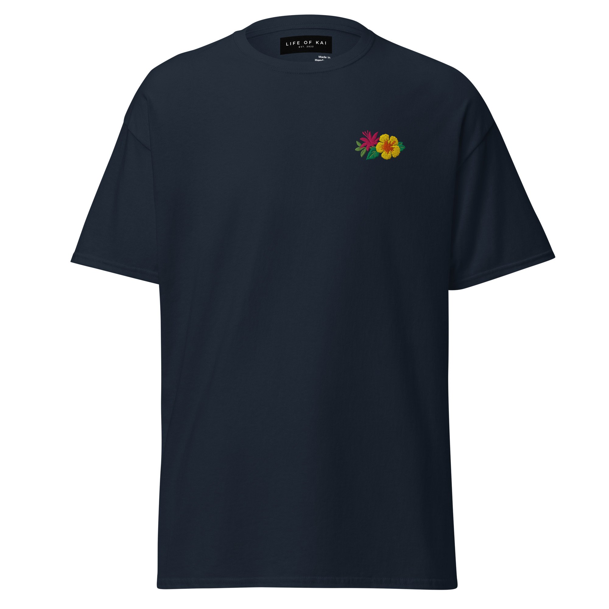 Short Sleeve Embroidered Floral Logo Tee