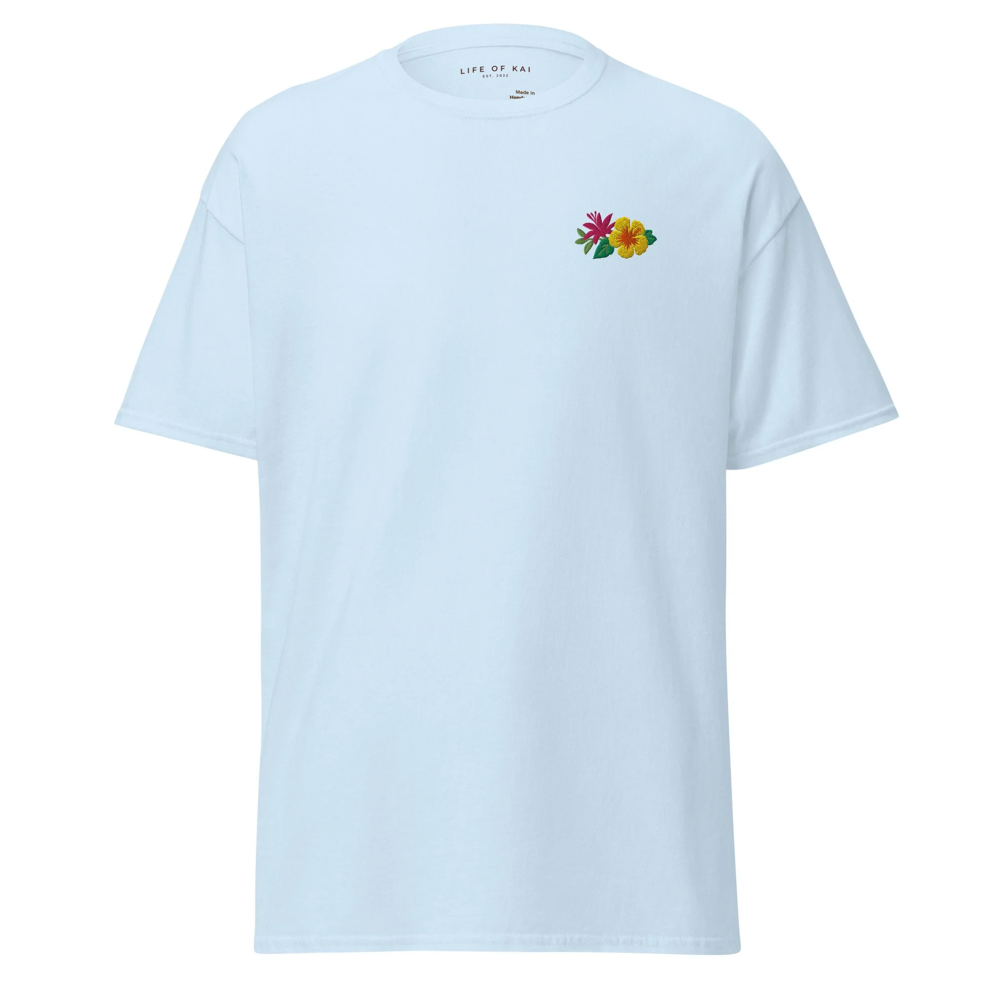 Short Sleeve Embroidered Floral Logo Tee