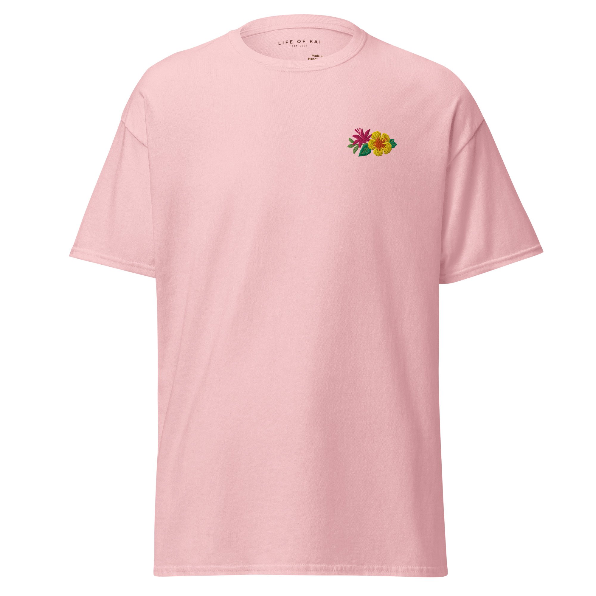 Short Sleeve Embroidered Floral Logo Tee