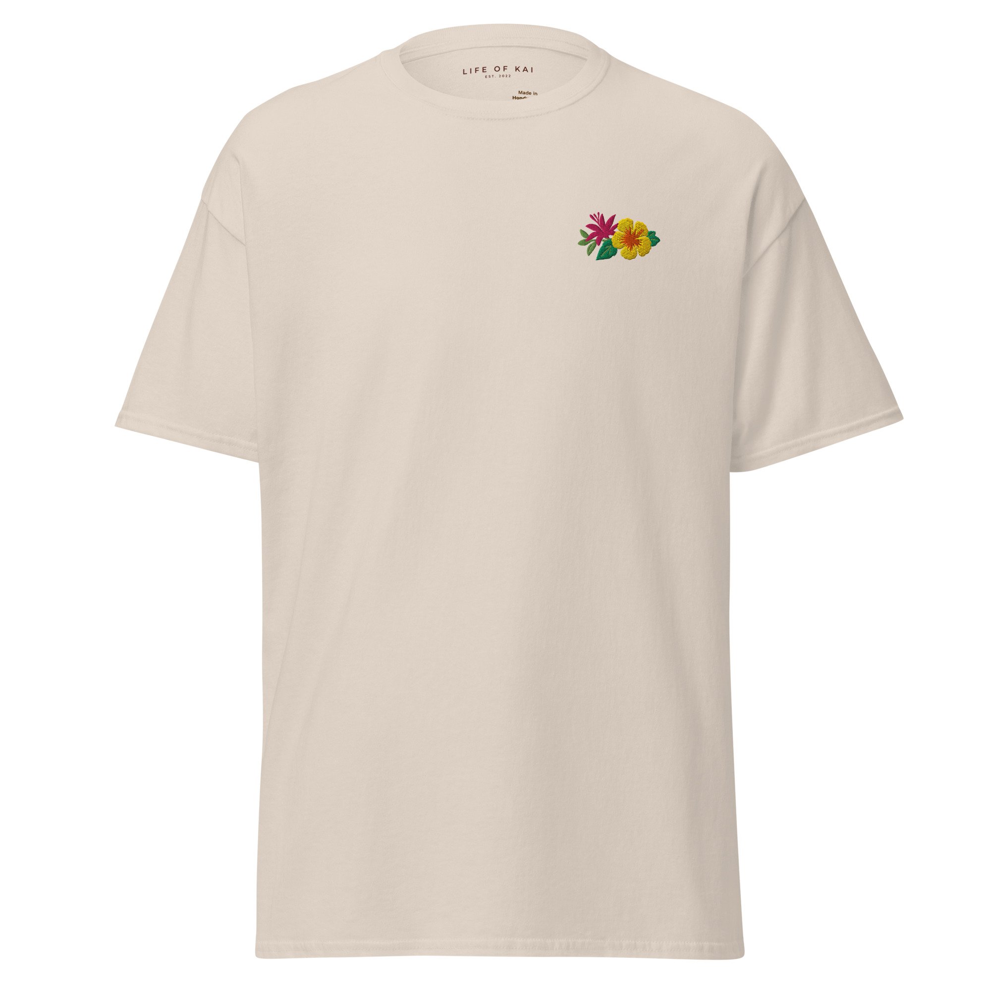 Short Sleeve Embroidered Floral Logo Tee