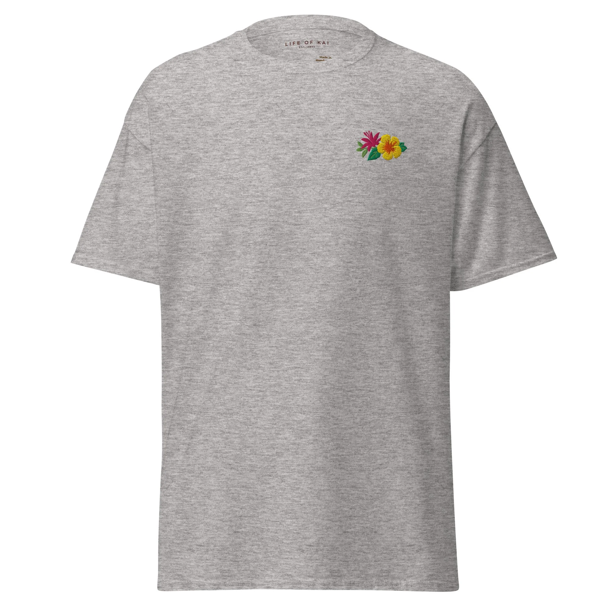 Short Sleeve Embroidered Floral Logo Tee