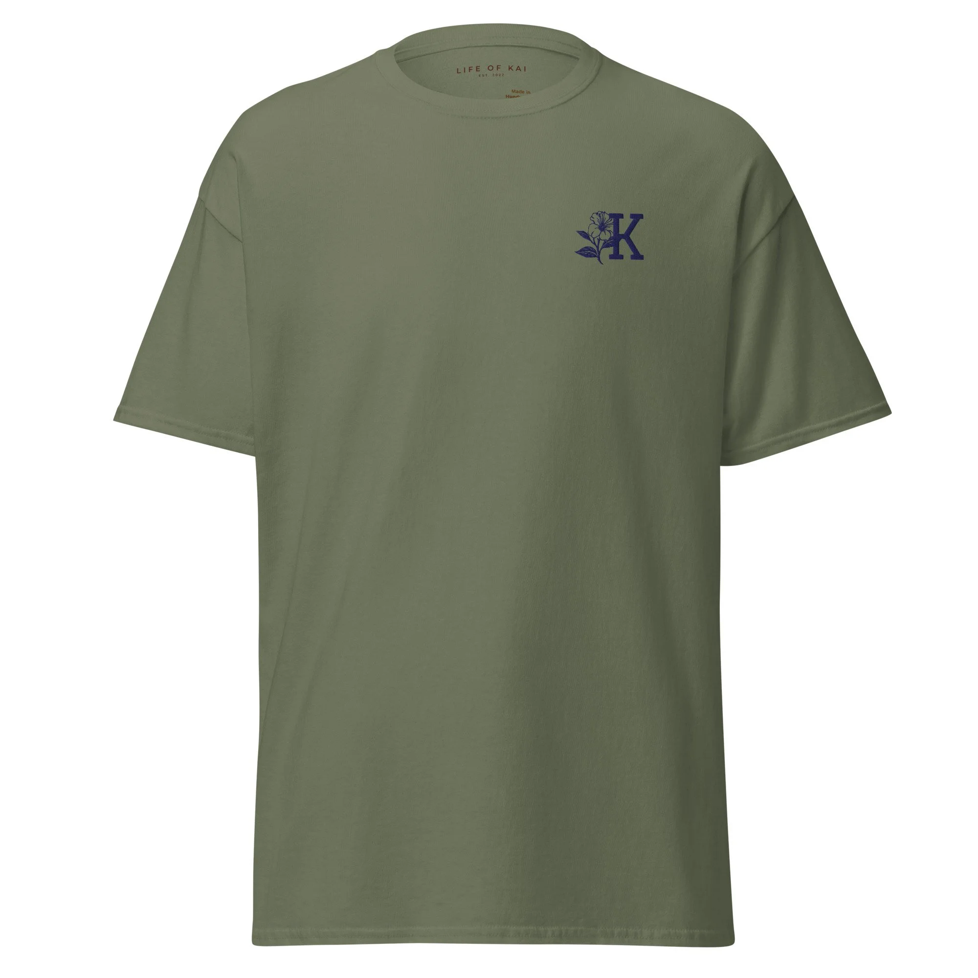 Short Sleeve Embroidered Kaibiscus Tee