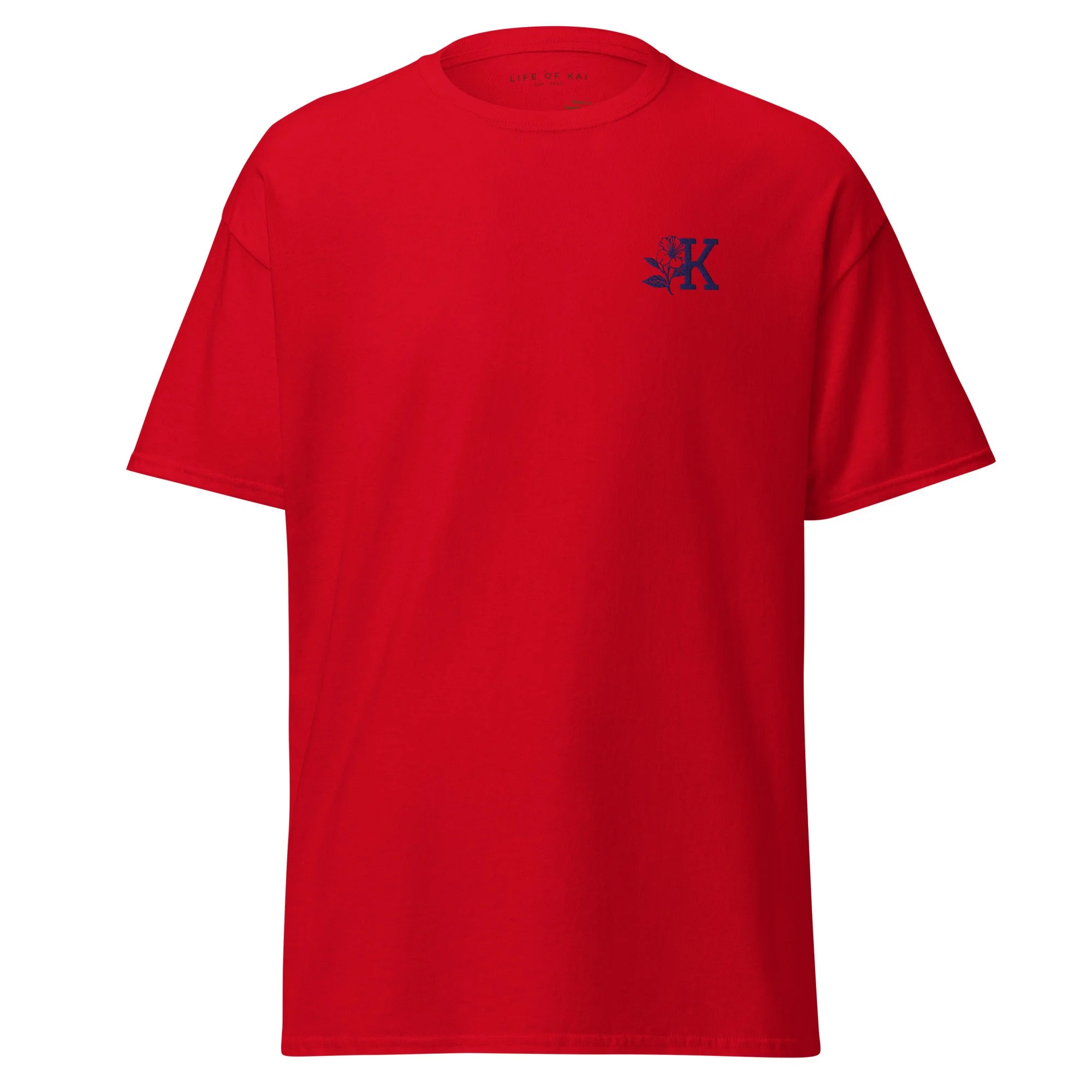Short Sleeve Embroidered Kaibiscus Tee