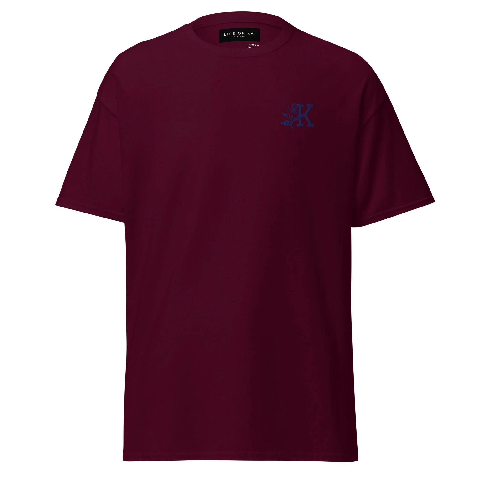 Short Sleeve Embroidered Kaibiscus Tee