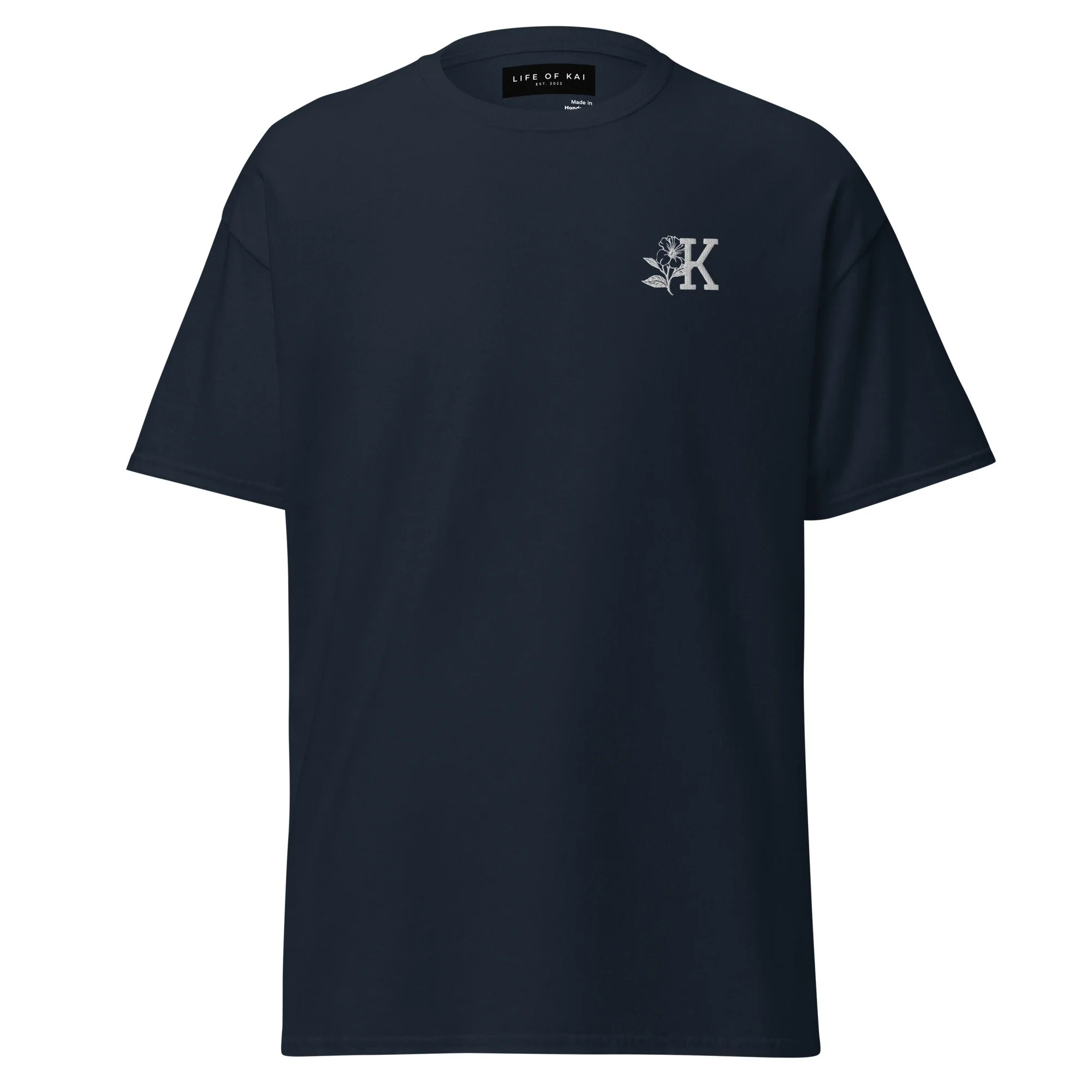 Short Sleeve Embroidered Kaibiscus Tee