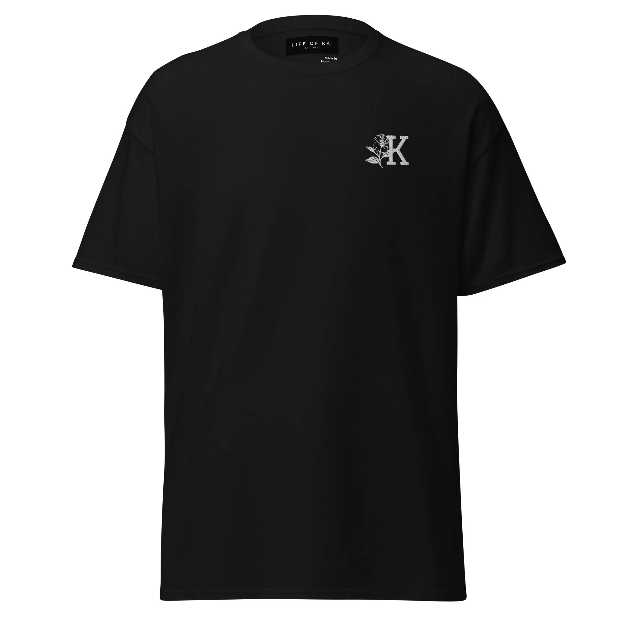 Short Sleeve Embroidered Kaibiscus Tee