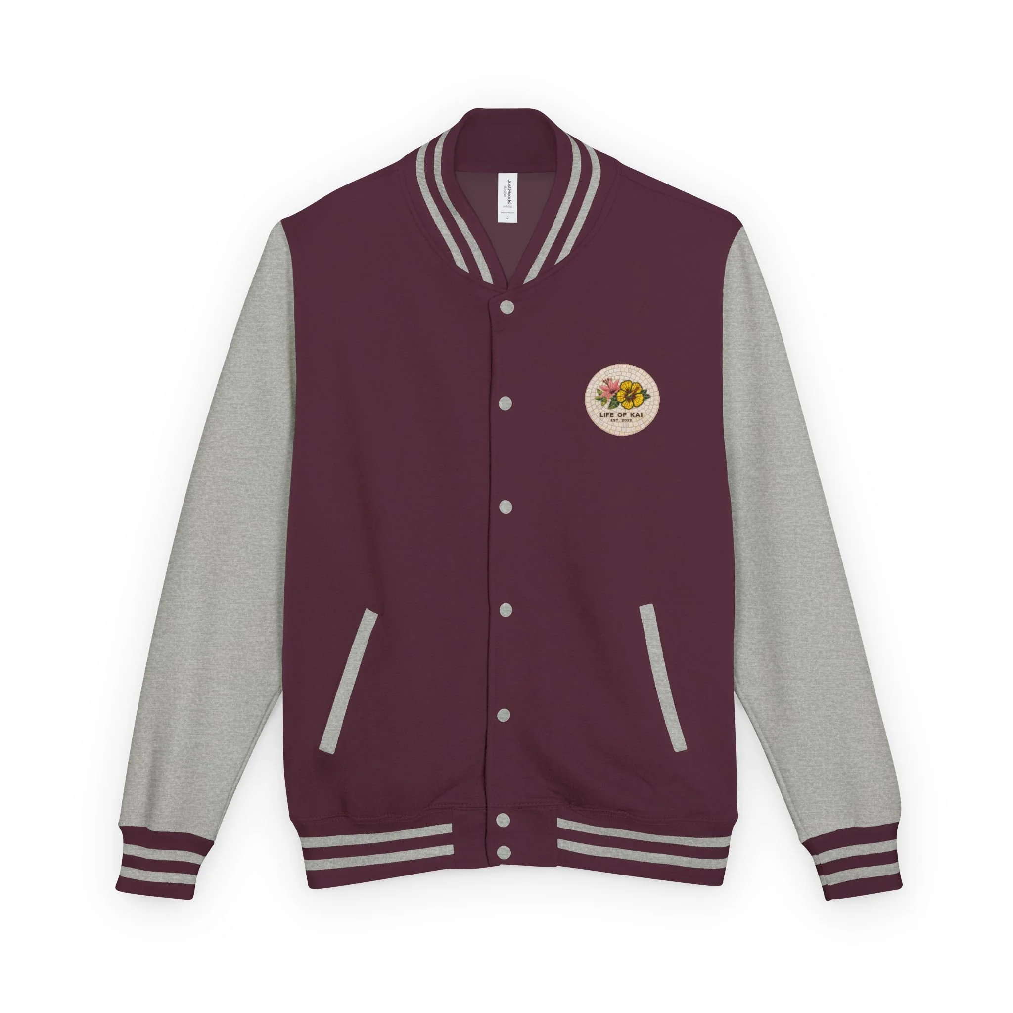 Mosaic Print Letterman Jacket